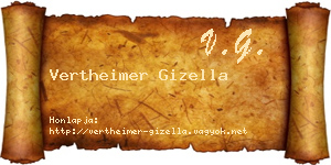 Vertheimer Gizella névjegykártya